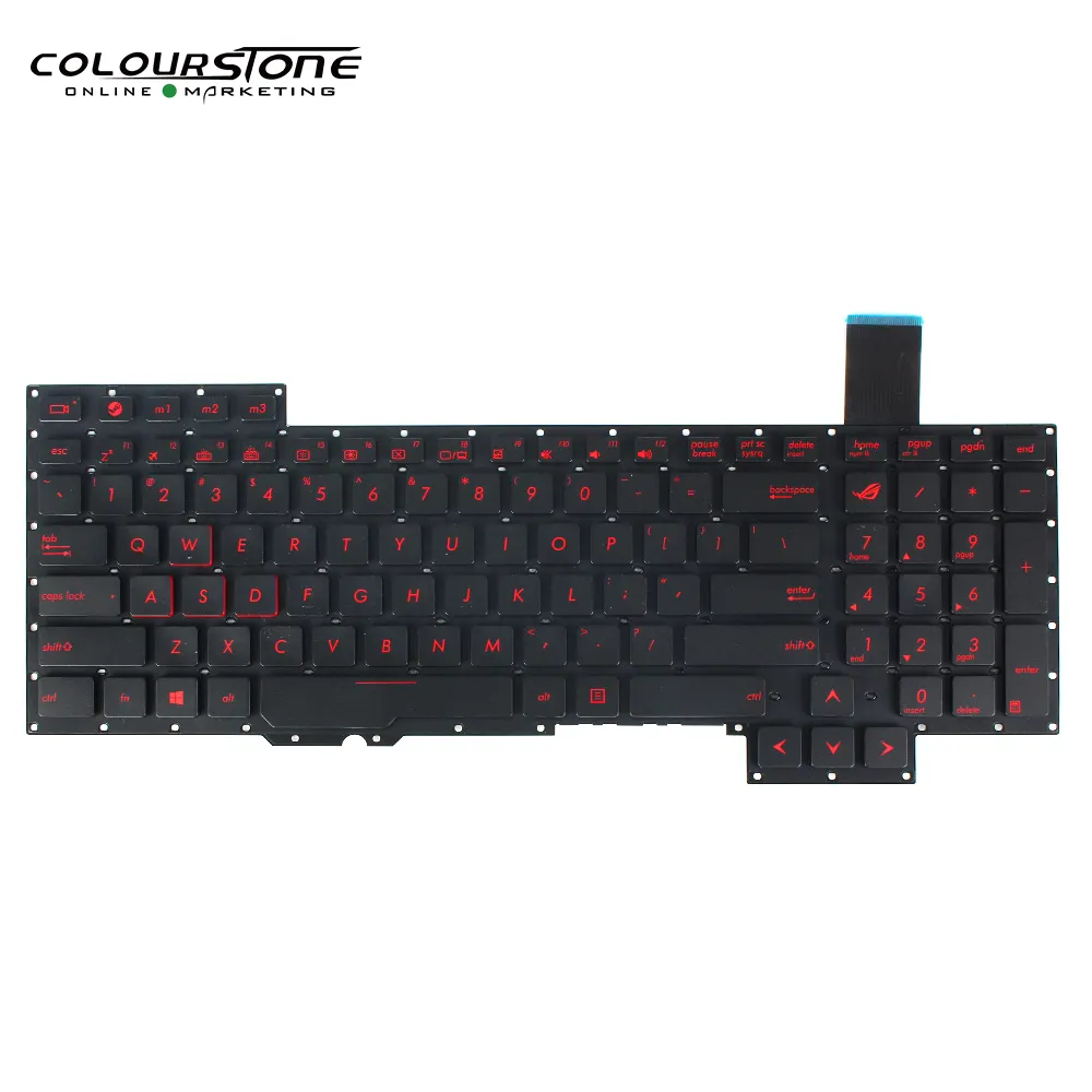 Keyboard Laptop untuk G751 751J G751JY G751JT G751JM Tata Letak US Keyboard Notebook Huruf Hitam Merah