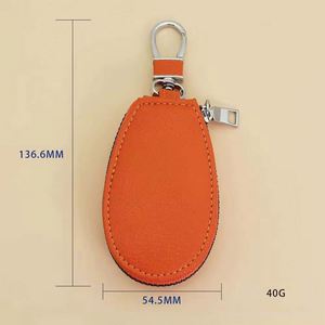 New Arrival Litchi Grain Leather Key Pouch Zippered Key Holder for Men & Women Multi-Functional Car Key Organizer - Product Image 6