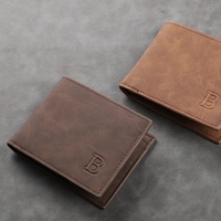 Dompet Pria Vertikal Vintage 2-lipat Grosir dengan Banyak Slot Kartu dan Kantong Koin Multifungsi