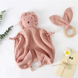 Venta al por mayor 100% de muselina de algodón orgánico animales edredón del bebé Manta y mordedor de - Product Image 2