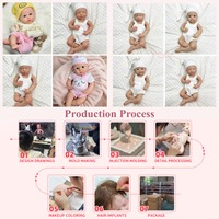 Poupées reborn réalistes en silicone à yeux ouverts, corps entier en silicone souple, bébé fille nouveau-né de 20 pouces avec sucette réelle