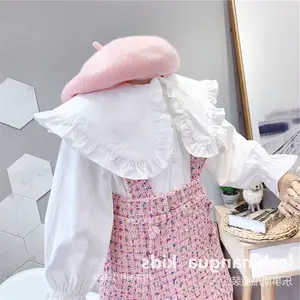 2019 가을 새로운 아름다운 귀여운 큰 칼라 셔츠 적합 탱크 스커트 어린이 세트 도매 가을 소녀 옷 3-8 세