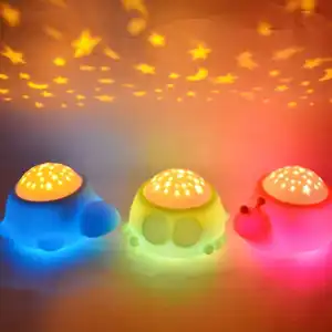 Escargot musique projecteur avec lampe enfants veilleuse Rechargeable doux LED lune étoiles lampe cadeau pour enfants chambre décor