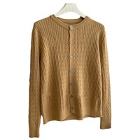 Cárdigan de Punto Suave y Elástico con Hilo de Núcleo para Mujer, Novedad Otoño-Invierno 2026, Prenda Exterior Casual Versátil 100% Acrílico