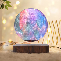 Lampe de Chevet Galaxie Flottante, Veilleuse Lune Flottante, Lampe de Bureau Univers Flottant, Cadeau de Noël