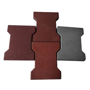 بلاط مطاطي للأرضيات، بلاط متشابك للاستخدام الخارجي في ملاعب كرة السلة، بلاط مطاطي متداخل على شكل عظمة الكلب - Product Image 1