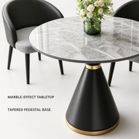 Moderner Luxus Runder Couchtisch Metall Eisen Verstellbarer Goldener Sockel Wohnzimmer Lounge