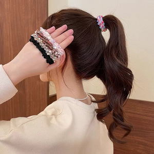 Élastiques à cheveux pour femmes, style décontracté, avec fleurs, version audacieuse, motif M&M's, collection automne 2024, origine Yiwu - Product Image 2