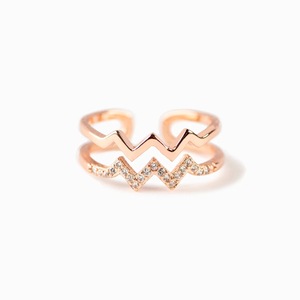 Hainon S925 anneau Double couche en Zircon incrusté <span class=keywords><strong>ECG</strong></span> pour femme, anneau Simple Style Index - Product Image 5
