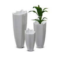 80/100/120cm grand vase de sol décoratif prix usine vase de sol en fibre de verre pour fleurs blanc géométrique sol grand vase