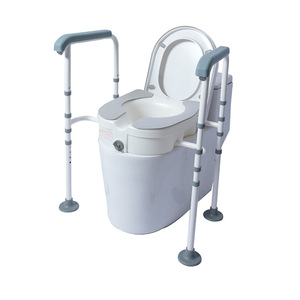 Aumentador de Altura para Inodoro con Pasamanos, Altura Ajustable, Antideslizante, para Personas Mayores, Discapacitados y Rehabilitación - Product Image 3