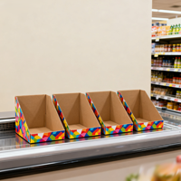 Boîte de présentation en carton personnalisée SRP étagère prête à emballer pliable plateau de stockage PDQ unité de présentation de comptoir de vente au détail