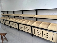 Maatwerk Fruit Display Tafel Groentewinkel Ontwerp Duurzame Houten Supermarkt Plank