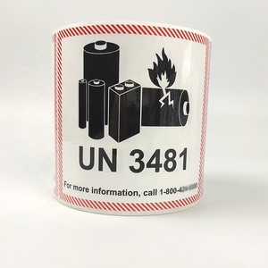 Tùy Chỉnh In Ấn Keo <span class=keywords><strong>Lithium</strong></span> <span class=keywords><strong>Ion</strong></span> Pin Cảnh Báo Dán Nhãn Vận Chuyển Pin - Product Image 1