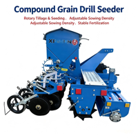 Semoir à grains composé 12 rangs à trémie unique, machine de semis rotative pour labourage, unités de semis indépendantes pour blé, soja, orge