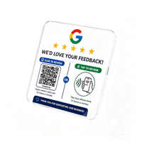 Autocollant d'avis Google en acrylique avec code NFC et QR, panneau adhésif pour les commentaires des clients, pour comptoir, bureau, table, mur des entreprises