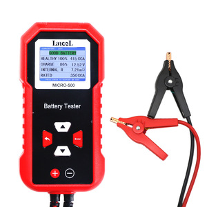 เครื่องทดสอบแบตเตอรี่ MICRO 500 เครื่องทดสอบแบตเตอรี่รถยนต์ 12V พร้อมจอแสดงผล LCD 8 <span class=keywords><strong>ภาษา</strong></span> ช่วงการทดสอบ 40-3000 CCA อินเทอร์เฟซแบบหนีบ MICRO 500 - Product Image 1