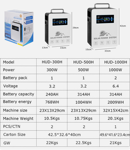 Générateur <span class=keywords><strong>solaire</strong></span> portable 300W/500W/1000W avec prise de jeu intégrée, onduleur à onde sinusoïdale pure MPPT, batterie au lithium pour utilisation intérieure/extérieure - Product Image 6