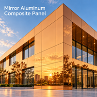 Panneau composite en aluminium miroir, couleur personnalisée, 3 mm, taille personnalisée pour le revêtement de réception de bureau