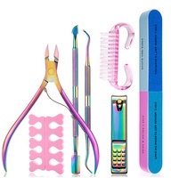 Kit de Manucure Professionnel en Acier Inoxydable pour Femme – Repousse-cuticules, Lime à Ongles, Polissoir, Éliminateur de Peaux Mortes, Soin et Nettoyage des Ongles