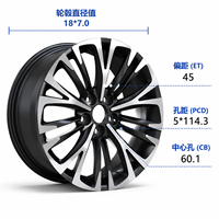Ruedas de Aleación de Aluminio Marca XCD Nuevas de Fábrica, 18x7.0 ET45 5x114.3 para Autos de Pasajeros, 1 Año de Garantía para Alto Rendimiento