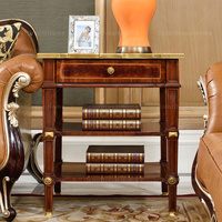 Meubles de salon en cuir et bois de style classique de luxe