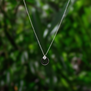 Crystal Necklace 316L Stainless Steel PVD Gold Plating Sustainable Resistant <b>Circle</b> Pendant Jewelry - Product Image 3