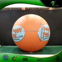 Ballon publicitaire géant gonflable à l'hélium orange, hermétique, avec logo, prix usine