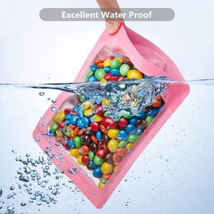 Sacs en Mylar refermables à fermeture éclair, à fenêtre transparente, résistants aux odeurs, thermosoudés, à fond plat, solutions de stockage de qualité alimentaire, conception personnalisée - Product Image 5