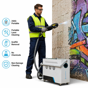 Nuevo Modelo de Limpiador Láser de Pulso con Enfriamiento por Aire para Óxido, Pintura, Aceite, Madera y Piedra, 100W JPT MOPA, Máquina de Limpieza Láser de Fibra Industrial de 100W - Product Image 1