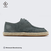 Chaussures en daim et jute pour hommes, fabriquées par Lanci Shoe Manufacturer, style mocassin, personnalisables, avec lacets, design de créateur.