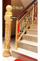 Rampe d'escalier de villa, garde-corps de luxe léger, colonnes modernes minimalistes en alliage aluminium-magnésium, haut de gamme, intérieur, style rural