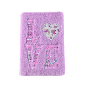 Kawaii Soft Fancy Plush Stationary Cute Unicorn Jounral Kawaii Fluffy <strong>Notebook</strong> for School Students - Product Image 6