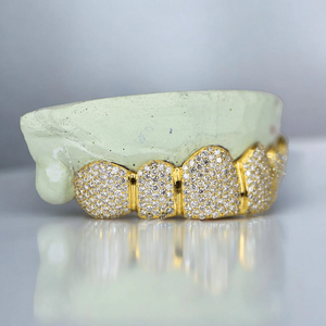 Grillz 6 sur 6 en Moissanite VVS, personnalisés style Hip Hop, plaqués or, en argent 925, sertis de diamants, pour hommes et femmes - Product Image 4
