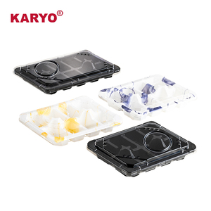KARYO Contenedor de Sushi para Llevar de Plástico PS de Grado Alimenticio con 8 Compartimentos, Caja Bento de 8 Compartimentos para Sashimi, Plato para Fiestas - Product Image 3