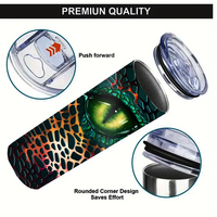 Gobelet personnalisé Dragon Eye de 20 oz, design écaille de reptile, avec paille et couvercle, best-seller, stock USA et livraison gratuite
