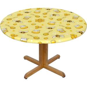 Nouveau Style Abeilles HoneyFitted Nappe Imperméable À L'eau Élastique Bord Intérieur/Extérieur Table Couverture Convient 45 "-50" Medium Wipe Clean - Product Image 4