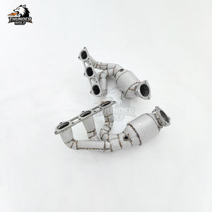 Système d'échappement <span class=keywords><strong>Hetu</strong></span> de haute qualité avec résonateur et bouclier thermique, collecteur d'admission compatible avec 718 GT4 RS 4.0L - Product Image 3