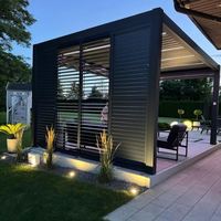 Pergola en aluminium 3x6 pour l'extérieur, quatre saisons, imperméable, écologique, autoportante, design bioclimatique pour balcon et terrasse