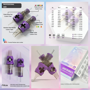 Agujas de cartucho de tatuaje profesional Suministros de tatuaje permanente de acero inoxidable - Product Image 6