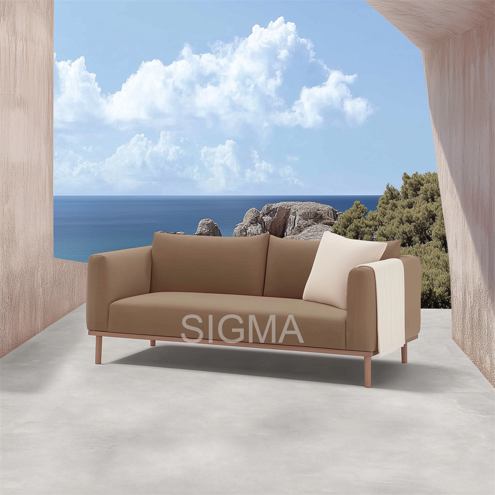 Minimalist Luxurious Outdoor Hotel Villa Garden Sofa with Cushion Backyard Wooden Sofas Teak Wood Sofa Sets