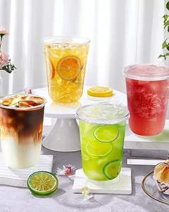 커스텀 로고 10-18oz 둥근 바닥 투명 PET 플라스틱 컵, 파티용 아이스 커피 및 커피용, 뚜껑 포함 - Product Image 6