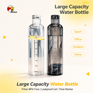 Botella de agua Beeman de 500 ml con marcador de tiempo, a prueba de fugas, libre de BPA, reutilizable, deportiva, de plástico. - Product Image 3
