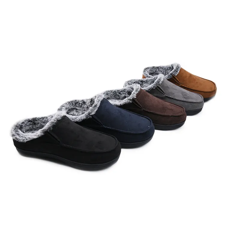 Men's Warm Memory Foam Moccasin Microfiber Indoor Outdoor Clog House Slippers with Whipstitch Slippers for Men
