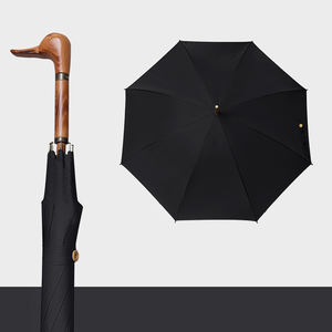 <span class=keywords><strong>Parapluie</strong></span> droit long coupe-vent DD3850 vintage avec poignée personnalisée tête de canard, couleur unie, accessoire de luxe - Product Image 5