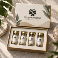 Boîte plate en papier d'art très vendue, emballage cosmétique personnalisé pour 4 ensembles de flacons de peptides