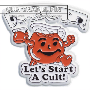 Spilla in metallo smaltato 'Let's Start a Cult' e distintivi per zaino con lettere stampate a tema 'Invocazione <span class=keywords><strong>di</strong></span> Demoni', gioielli regalo per amici - Product Image 2