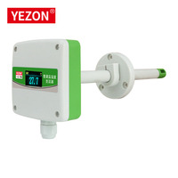 Temperature Humidity Sensor OEM ABS 4-20mA 5V 10V Duct Mounted IP65 OLED Display Air Velocity Transmitter for Air Pipeline