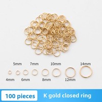Anneaux de jonction fermés dorés à boucle unique, vente en gros, accessoires de bijoux faits à la main pour le bricolage, de Fujian