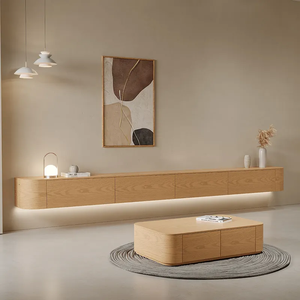 Mueble <span class=keywords><strong>de</strong></span> <span class=keywords><strong>TV</strong></span> Moderno y Sencillo <span class=keywords><strong>de</strong></span> Madera Maciza para Montar en la Pared y Juego <span class=keywords><strong>de</strong></span> Mesa <span class=keywords><strong>de</strong></span> Centro, Muebles <span class=keywords><strong>de</strong></span> Madera para Sala <span class=keywords><strong>de</strong></span> Estar - Product Image 1